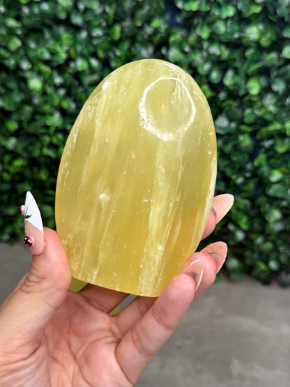 Lemon Calcite Rounded Freeform Crystal Carvings from Pakistan