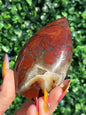 Red Brecciated Jasper Druzy Crystal Teardrops - Indonesia