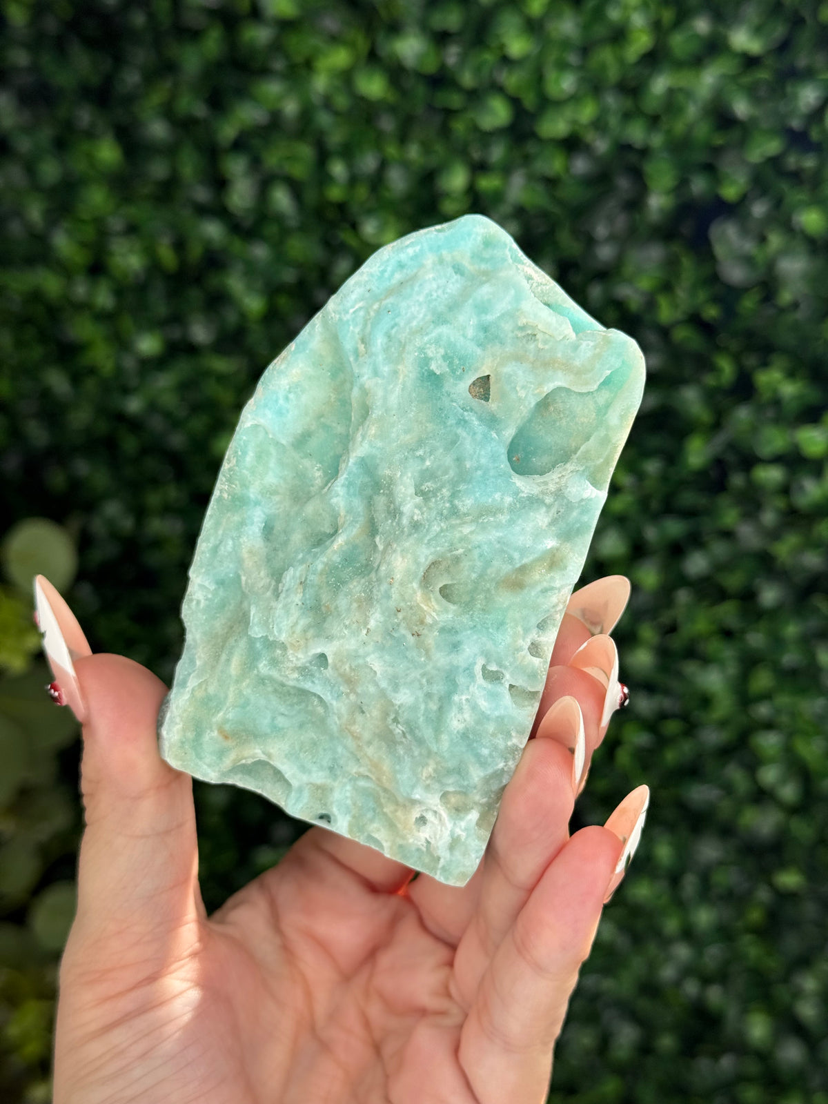 Half polish Blue Aragonite Freeform - W