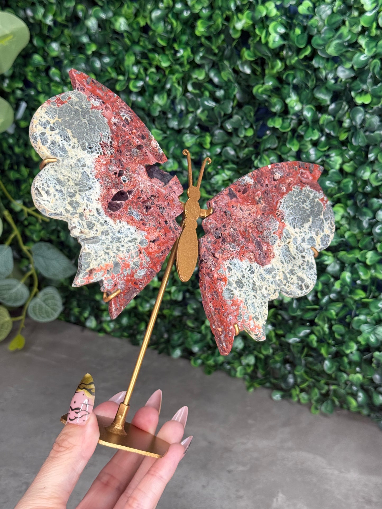 Red Marcasite Butterfly Wings