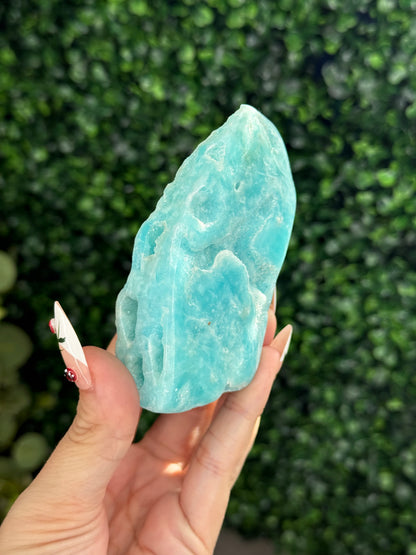 Half polish Blue Aragonite Freeform - Q