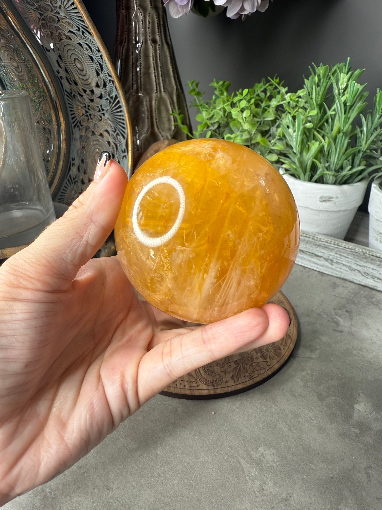 Starlight Golden Healer Quartz Crystal Sphere - Six Star Asterism - 309g