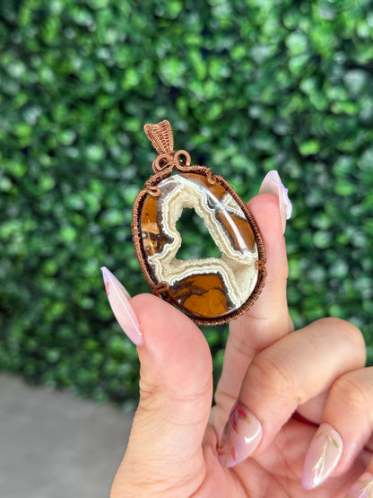 Wire Wrapped Brecciated Jasper Pendant from Indonesia