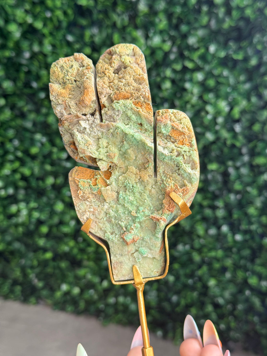 Smithsonite Cactus Crystal Carving - Indonesia - D
