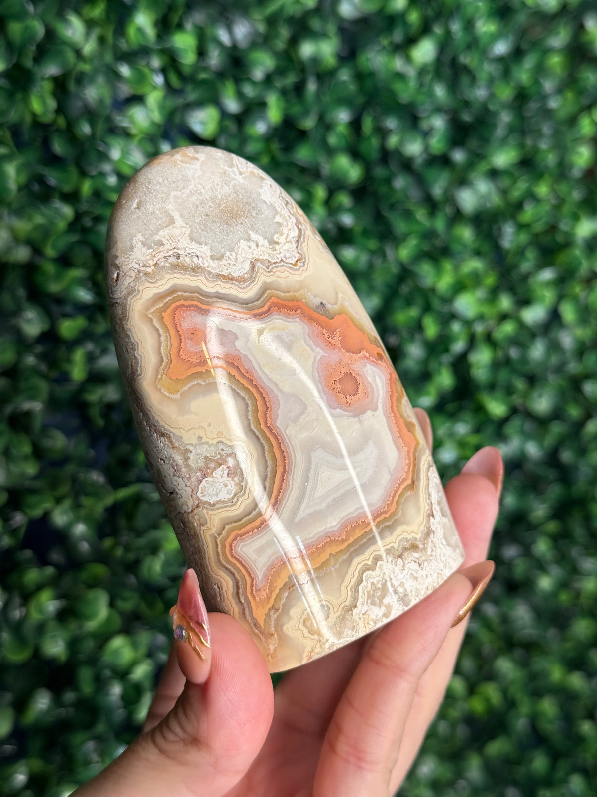Colourful Crazy Lace Agate Freeform Crystal Carving from Indonesia A
