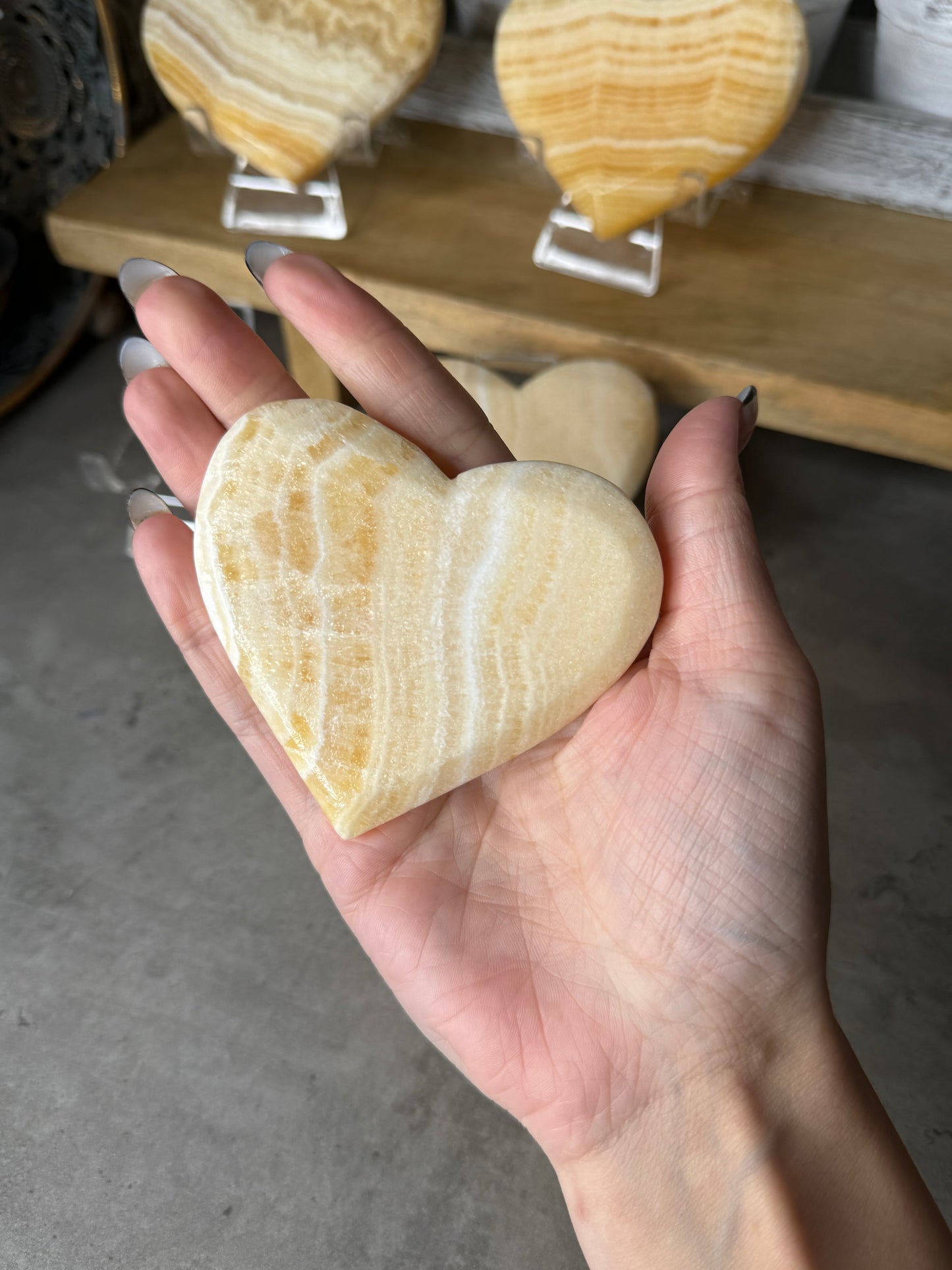 Yellow Calcite Hearts