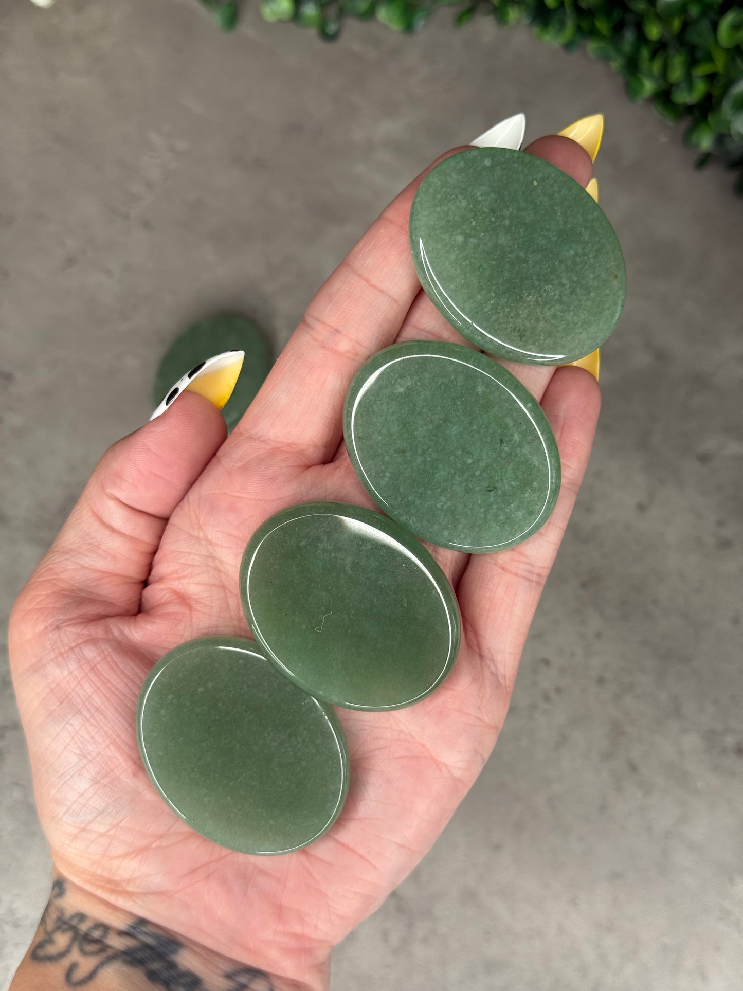 Green Aventurine Flat Palmstones