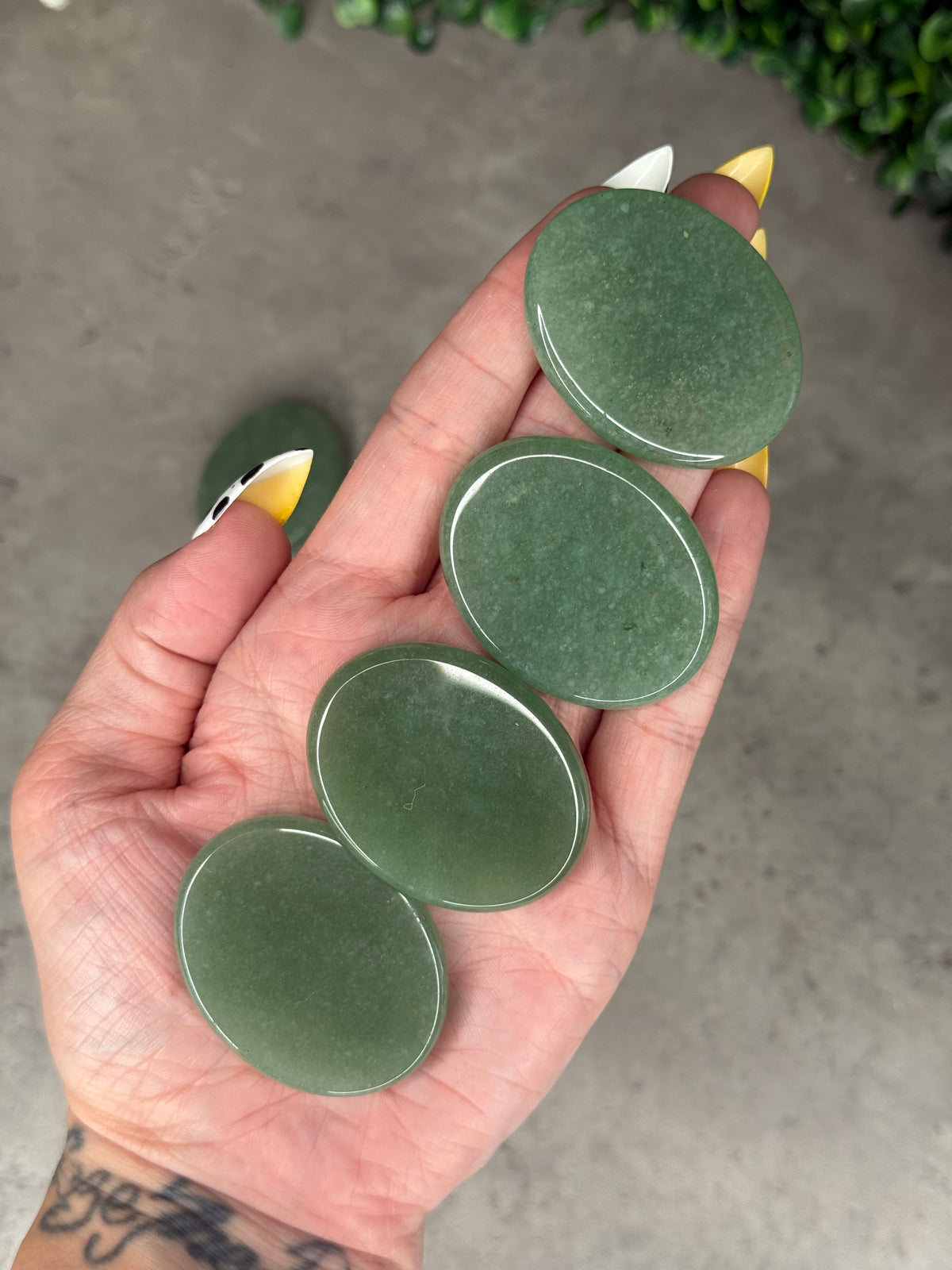 Green Aventurine Flat Palmstones