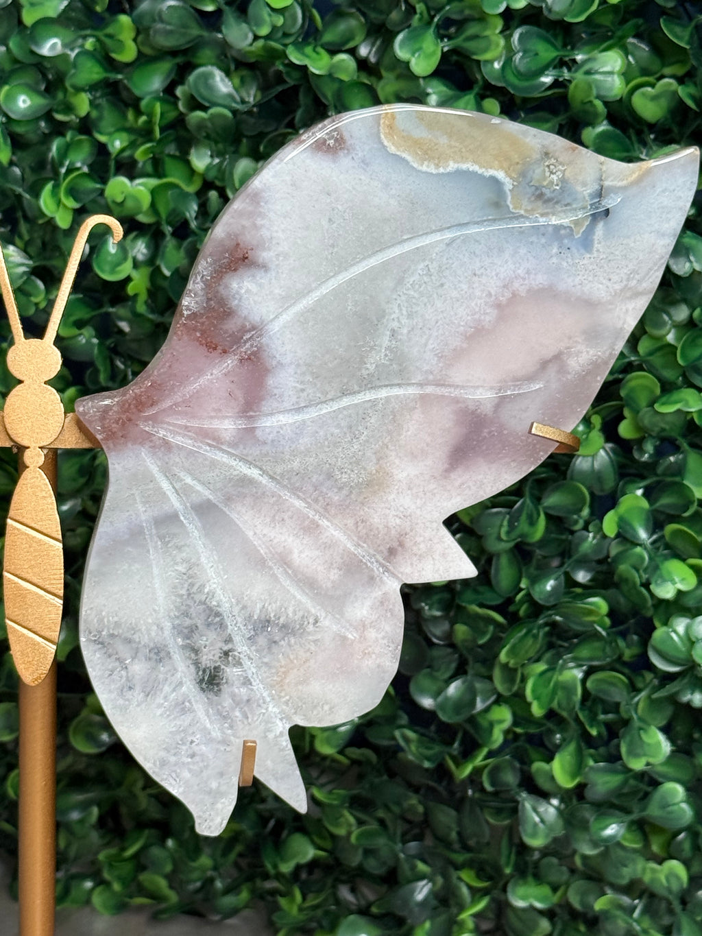 Pink Amethyst Butterfly Wings Crystal Carving - Brazil