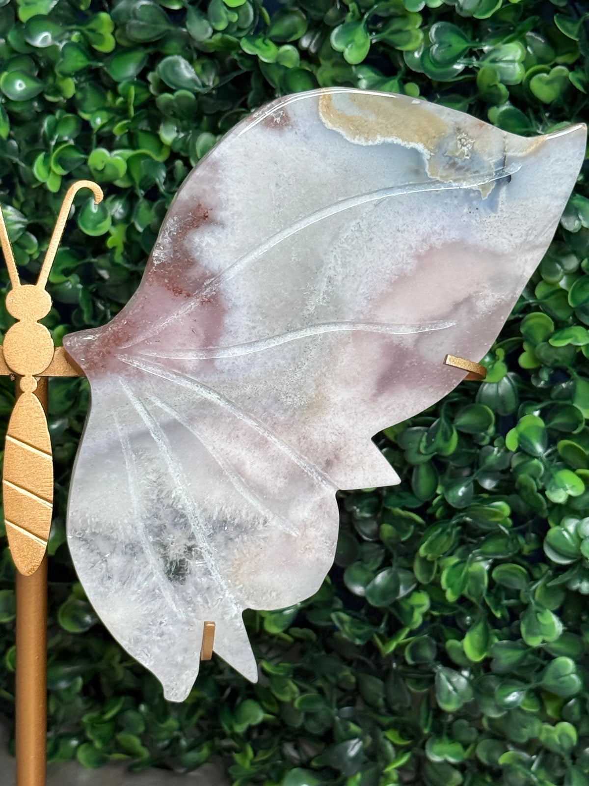 Pink Amethyst Butterfly Wings Crystal Carving - Brazil