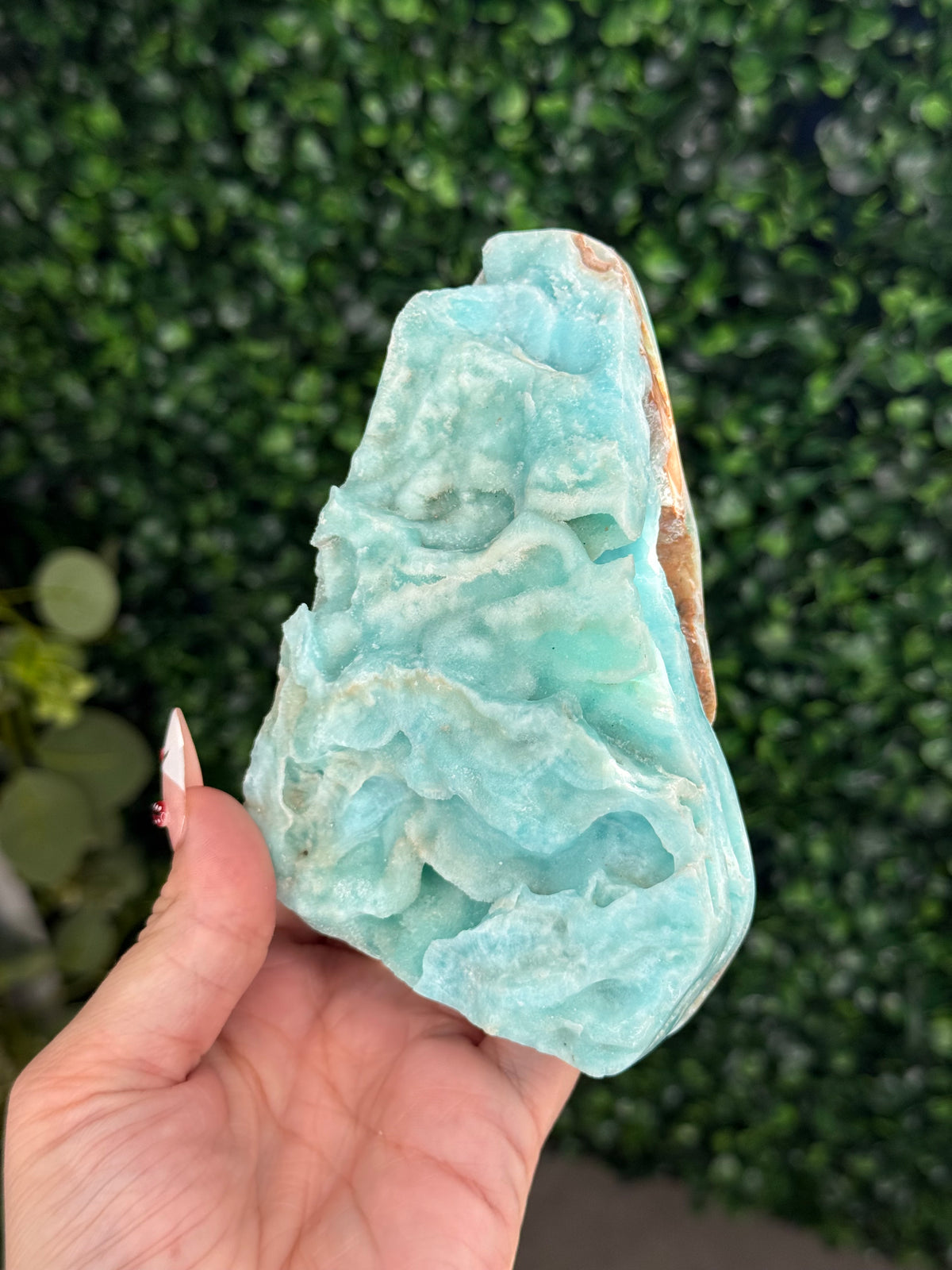 Half polish Blue Aragonite Freeform - B