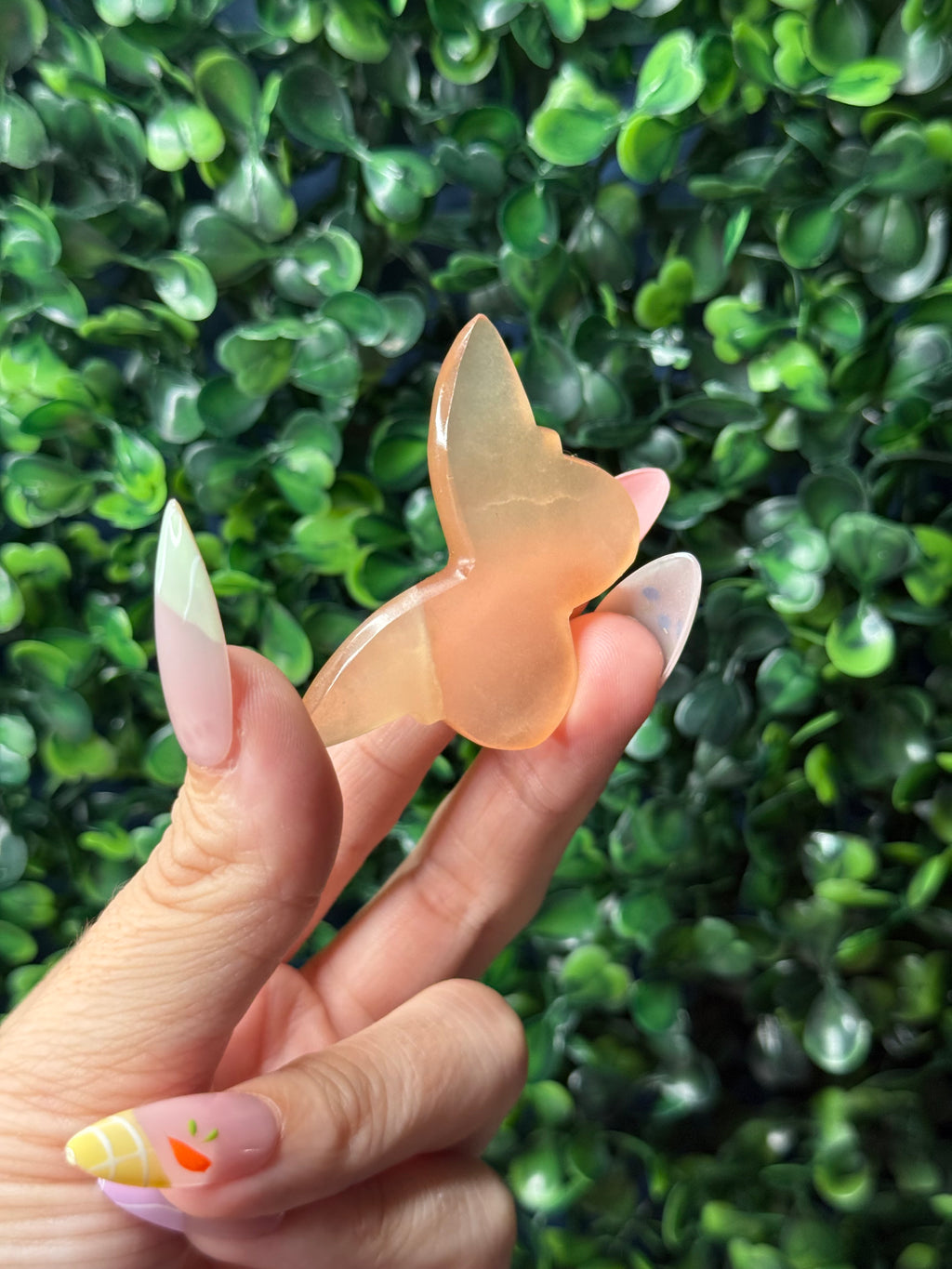 Peach Calcite Mini Butterfly Crystal Carvings - Pakistan