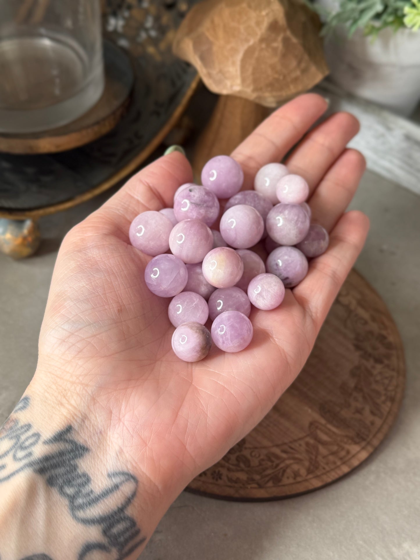 Kunzite Mini Crystal Spheres