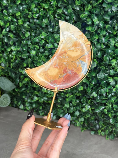 Brecciated Jasper Moon Crystal Carving - Indonesia