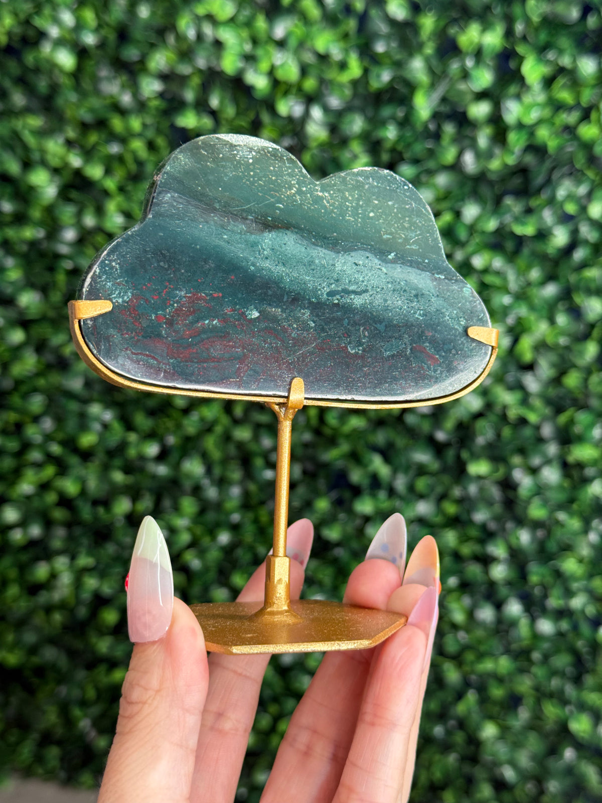Green Jasper Cloud Crystal Carving - Indonesia