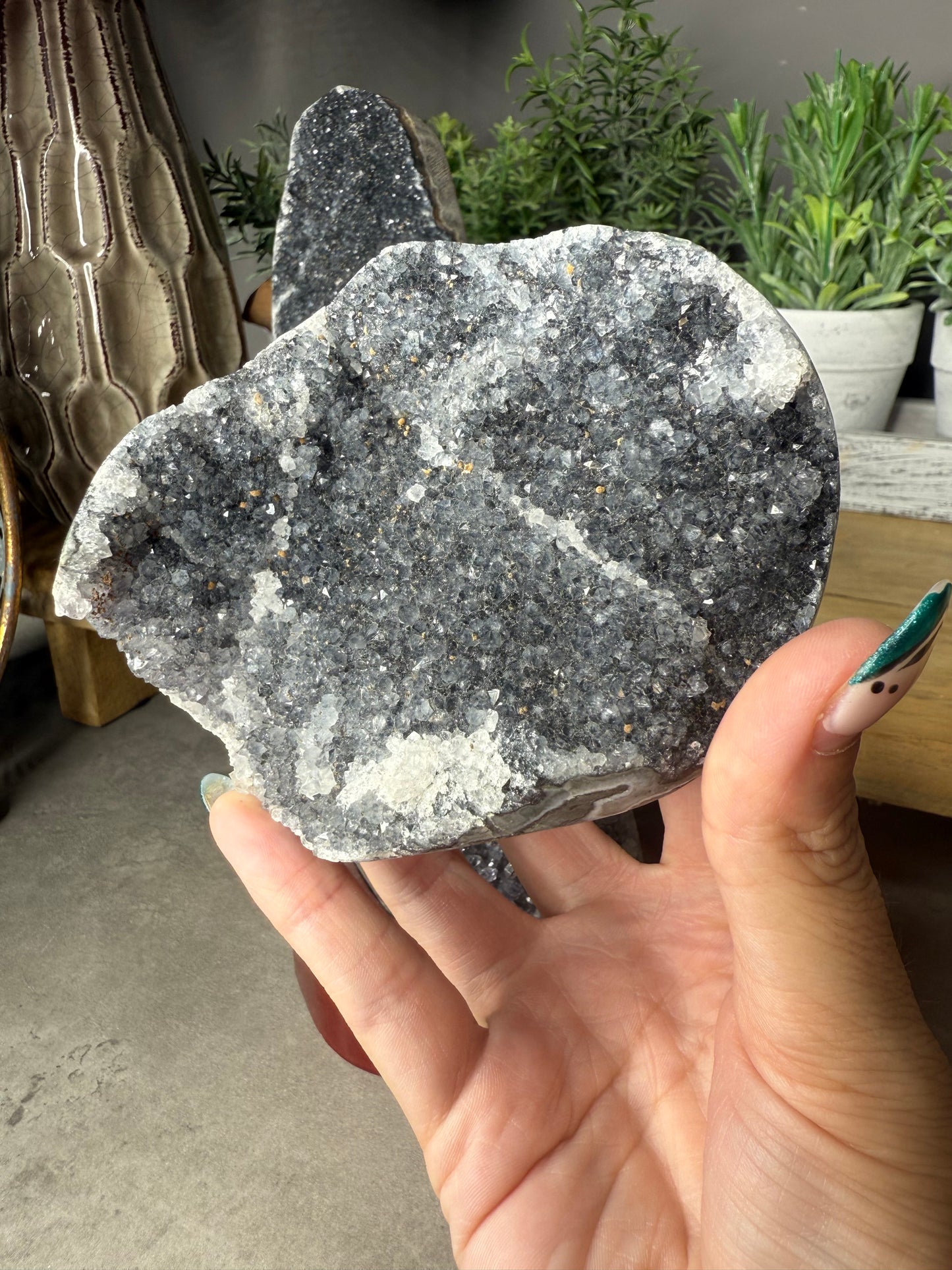 Black Amethyst Crystal Cut Bases