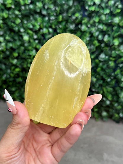 Lemon Calcite Rounded Freeform Crystal Carvings from Pakistan