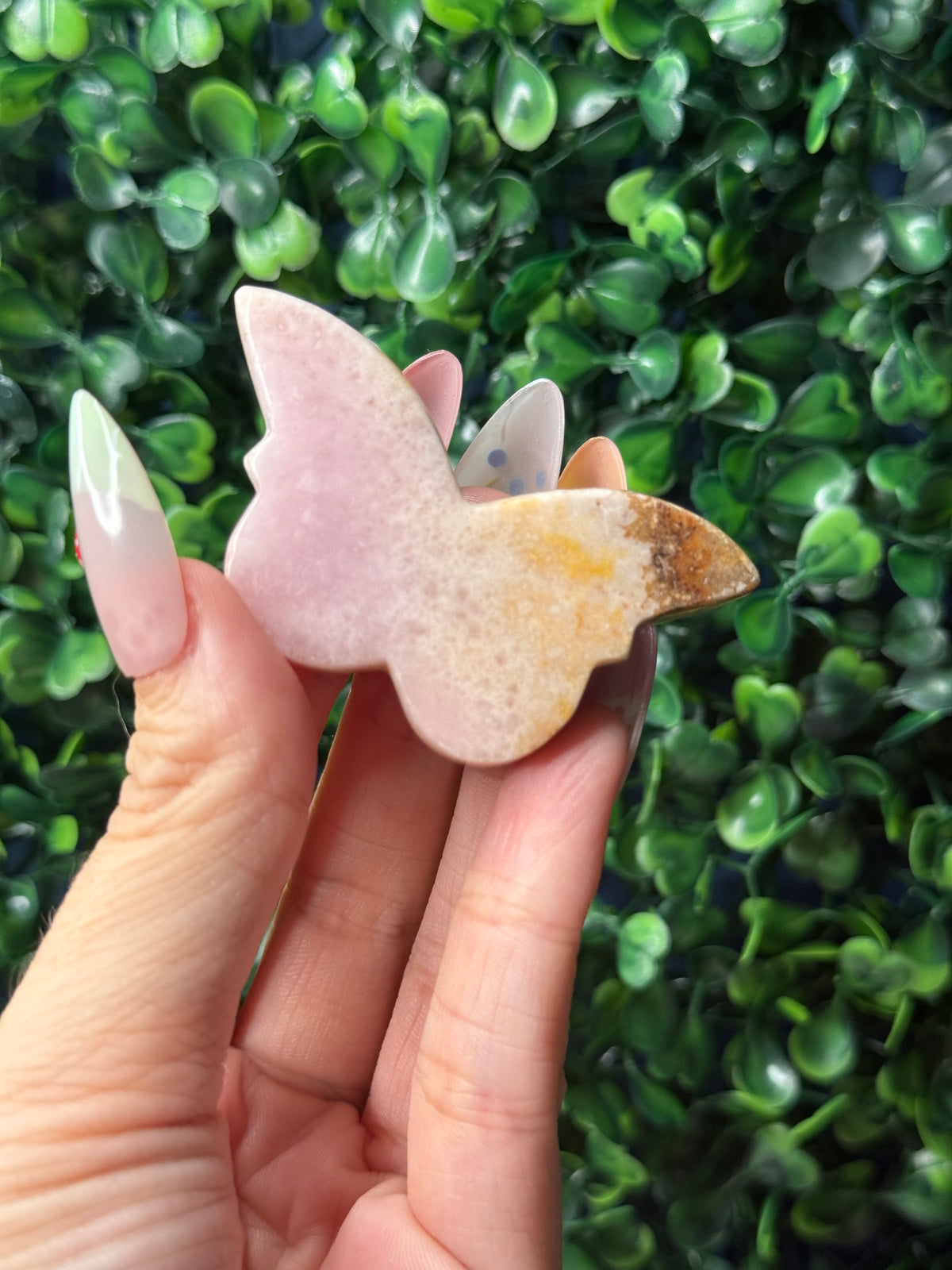 Pink Aragonite Mini Butterfly Crystal Carvings - Pakistan
