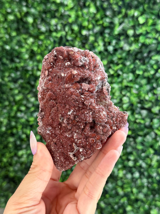 Red Hematite Quartz Crystal Specimen - Morocco D
