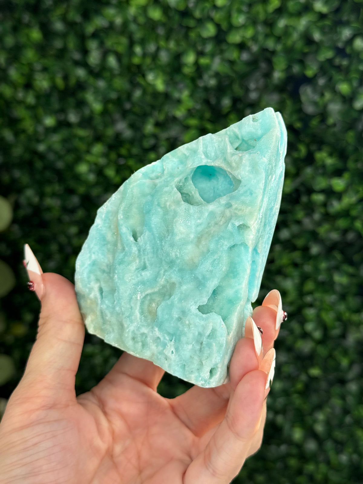 Half polish Blue Aragonite Freeform - M