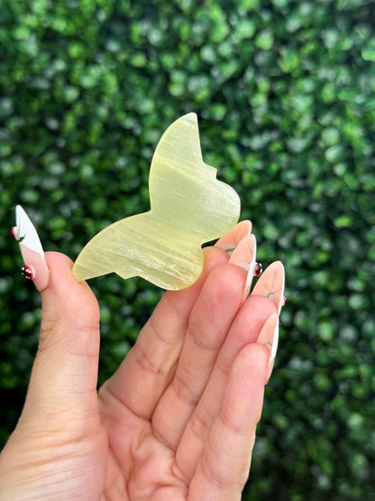 Lemon Calcite Mini Butterfly Crystal Carvings from Pakistan