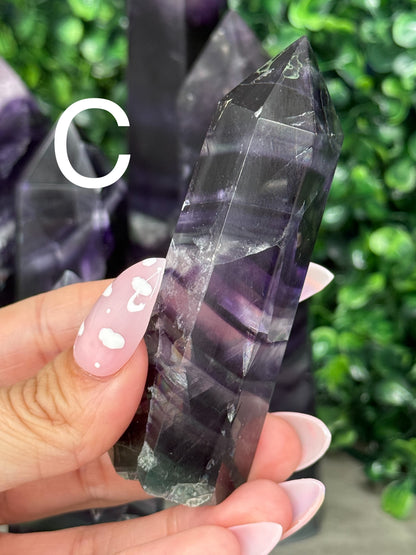 Dark and Moody Flourite Towers Crystal Carvings Imperfect
