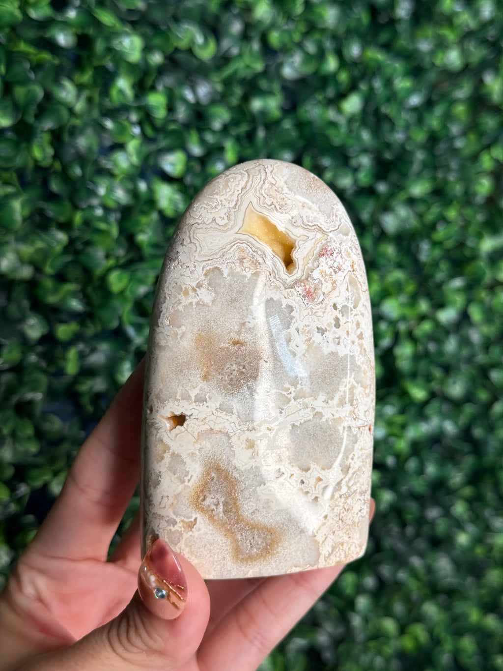 Colourful Crazy Lace Agate Freeform Crystal Carving from Indonesia A