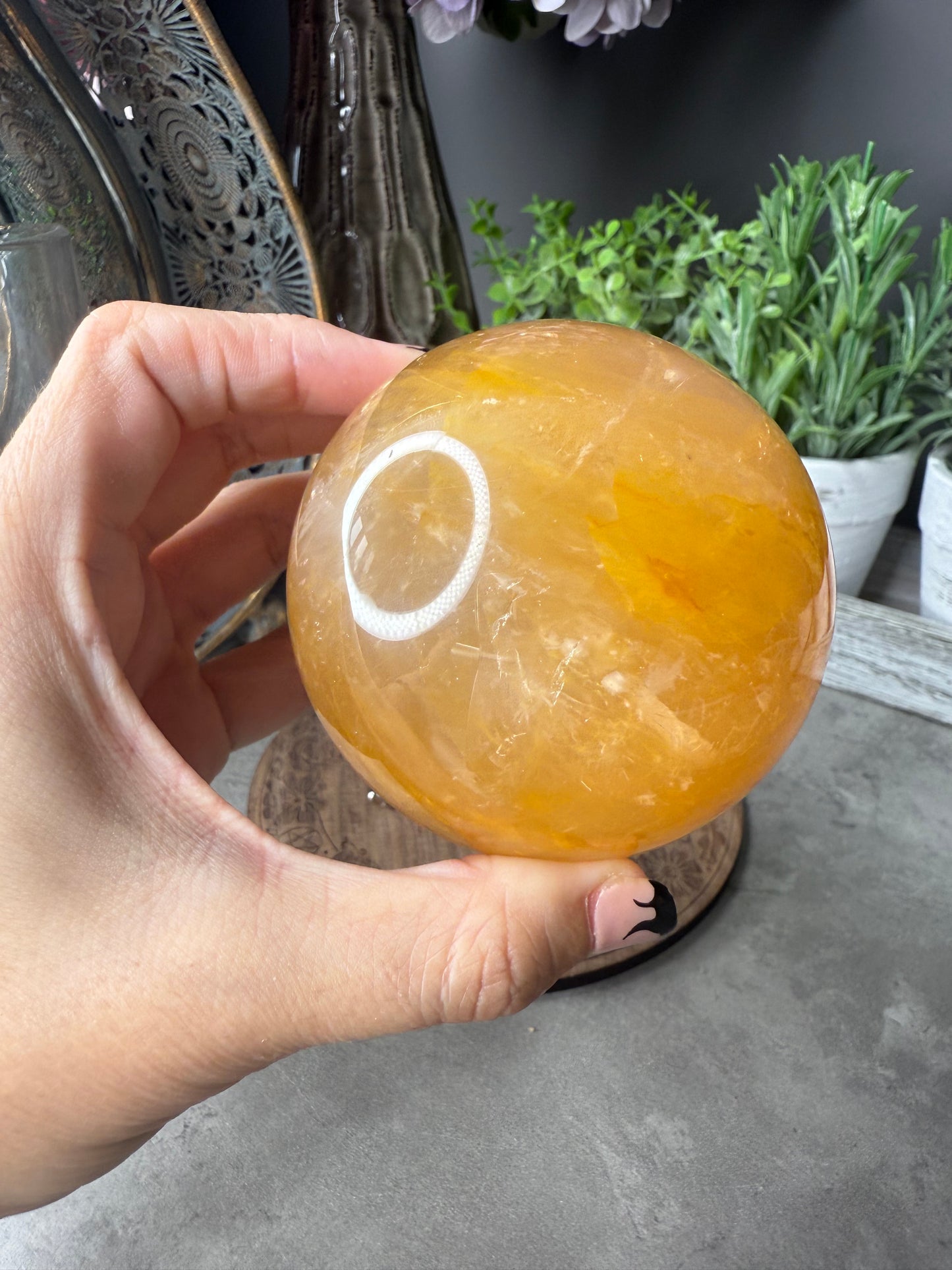 Starlight Golden Healer Quartz Crystal Sphere - Six Star Asterism - 309g