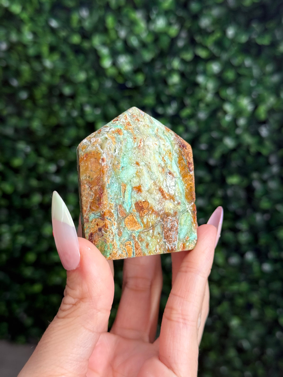 Smithsonite Domino Tower Crystal Carving - Indonesia - A