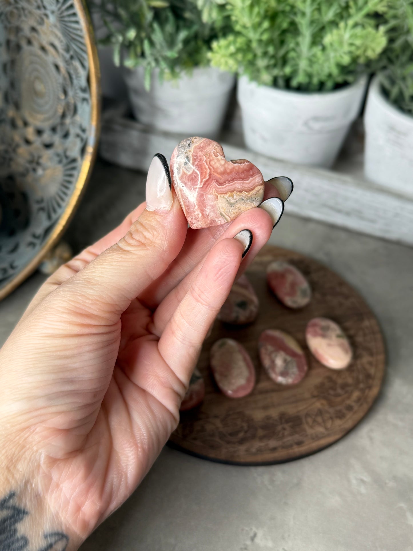 Rhodochrosite Hearts and Palms