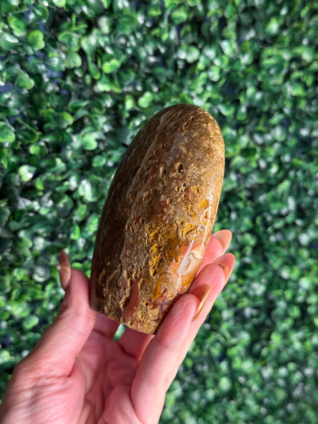 Colourful Moss Agate Freeform Crystal Carving from Indonesia - B