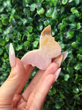 Pink Aragonite Mini Butterfly Crystal Carvings - Pakistan