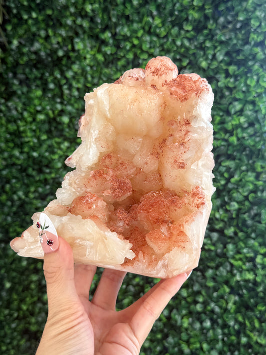 Stilbite with Hematite Dusting and Calcite - India - 1.5kg