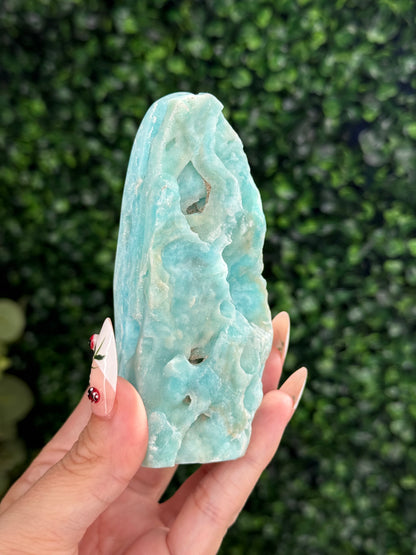 Half polish Blue Aragonite Freeform - R