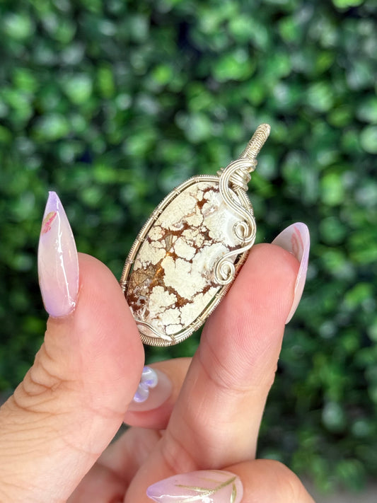 Wire Wrapped Brecciated Jasper Pendant from Indonesia (imperfect)