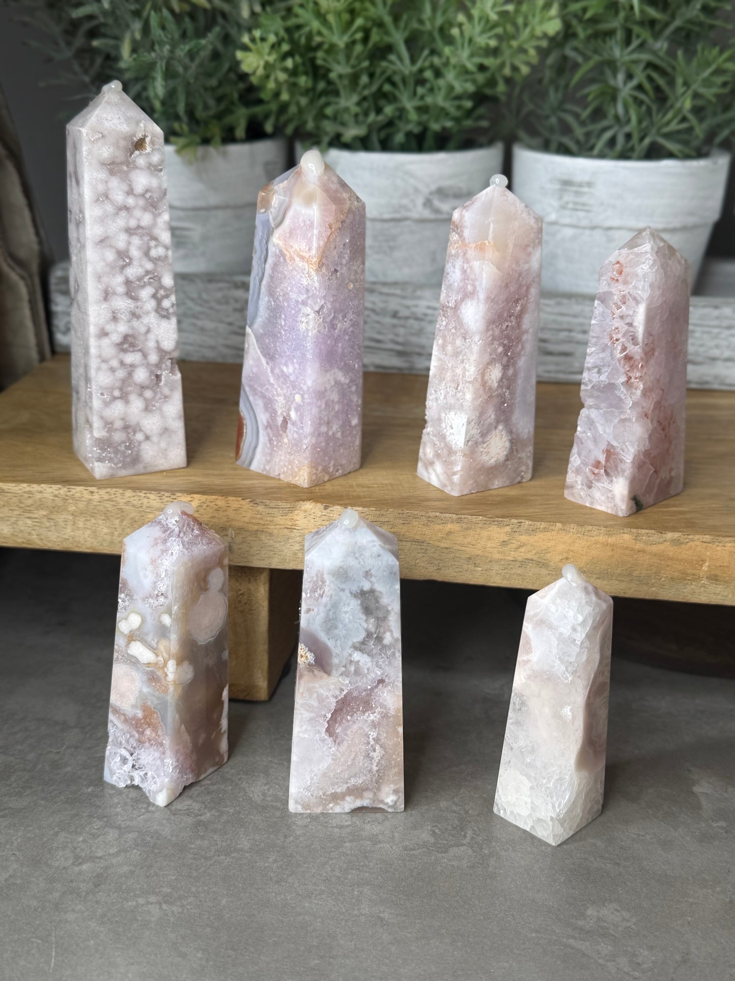 Pink Amethyst Agate Crystal Towers