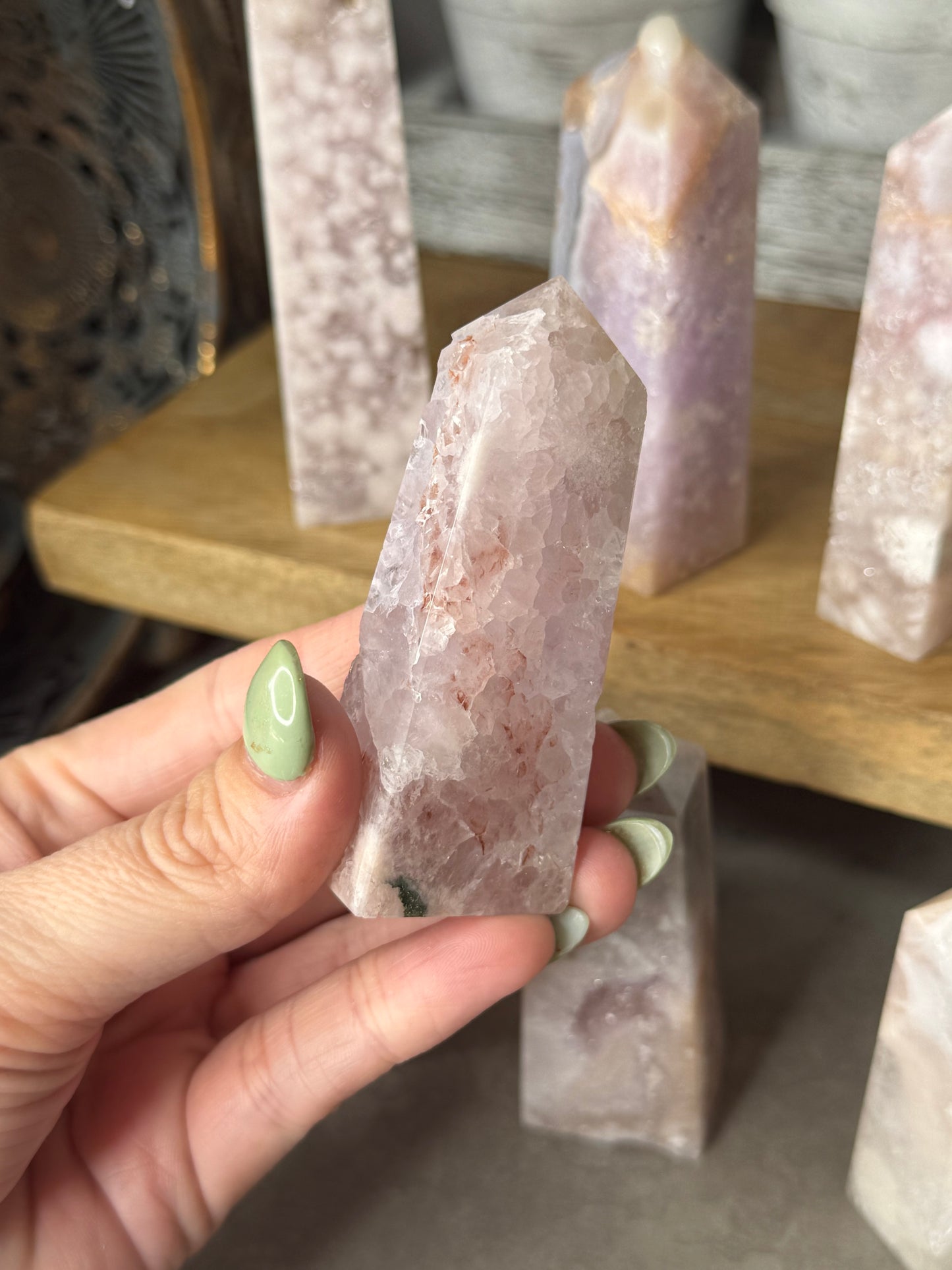 Pink Amethyst Agate Crystal Towers