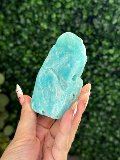 Half polish Blue Aragonite Freeform - Q