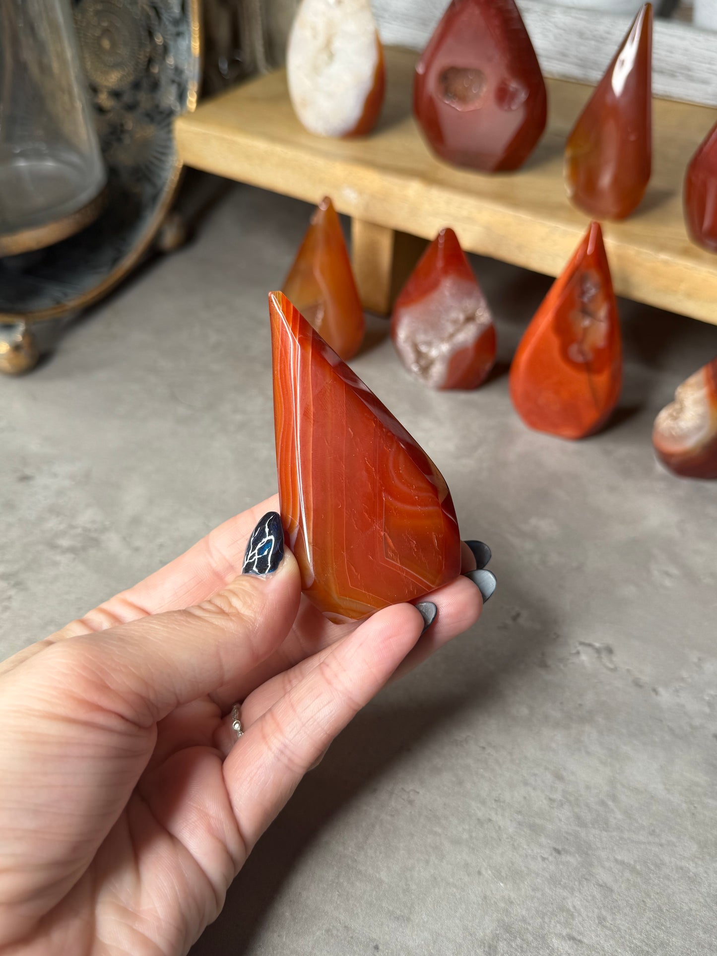 Carnelian Crystal Standing Teardrops