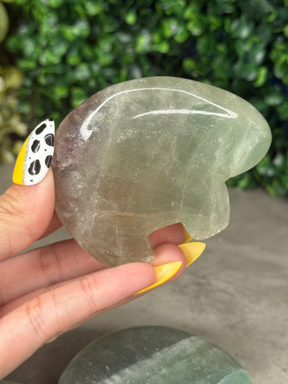 Fluorite Bear Crystal Carvings