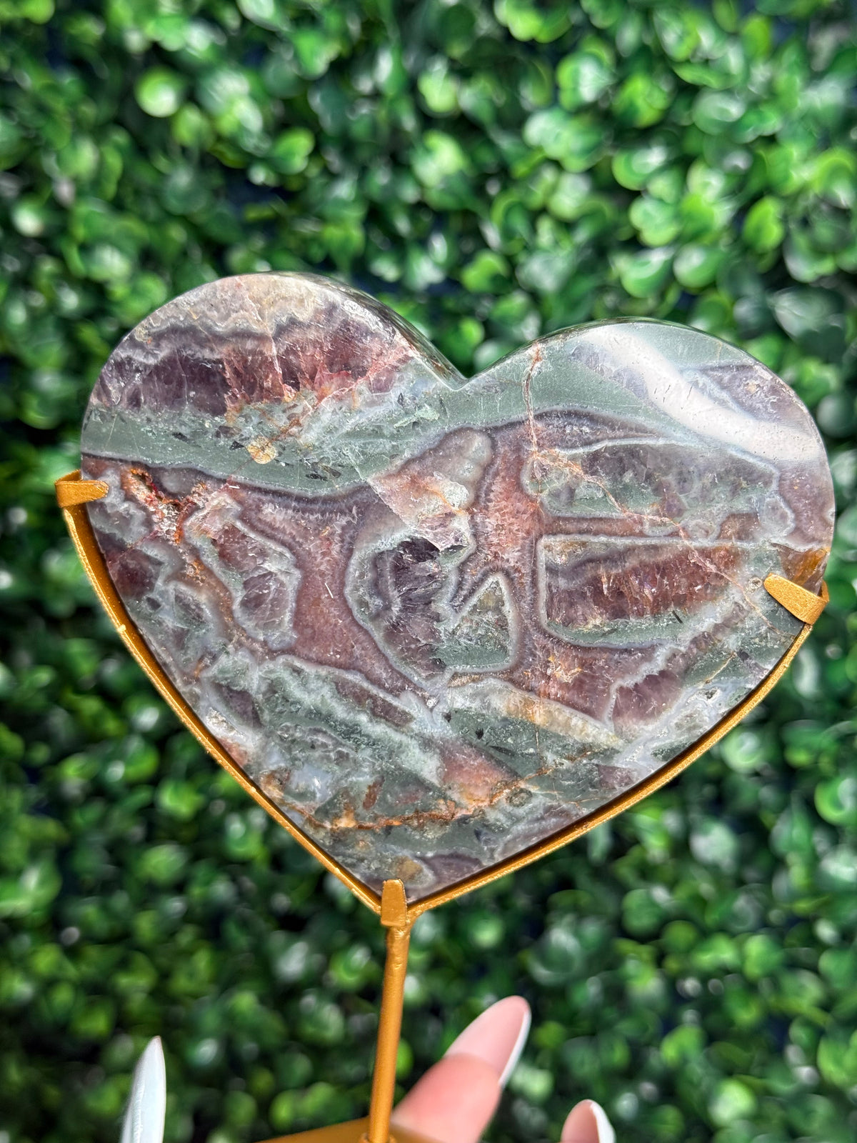 Multicoloured Amethyst Heart Crystal Carving - Indonesia - C