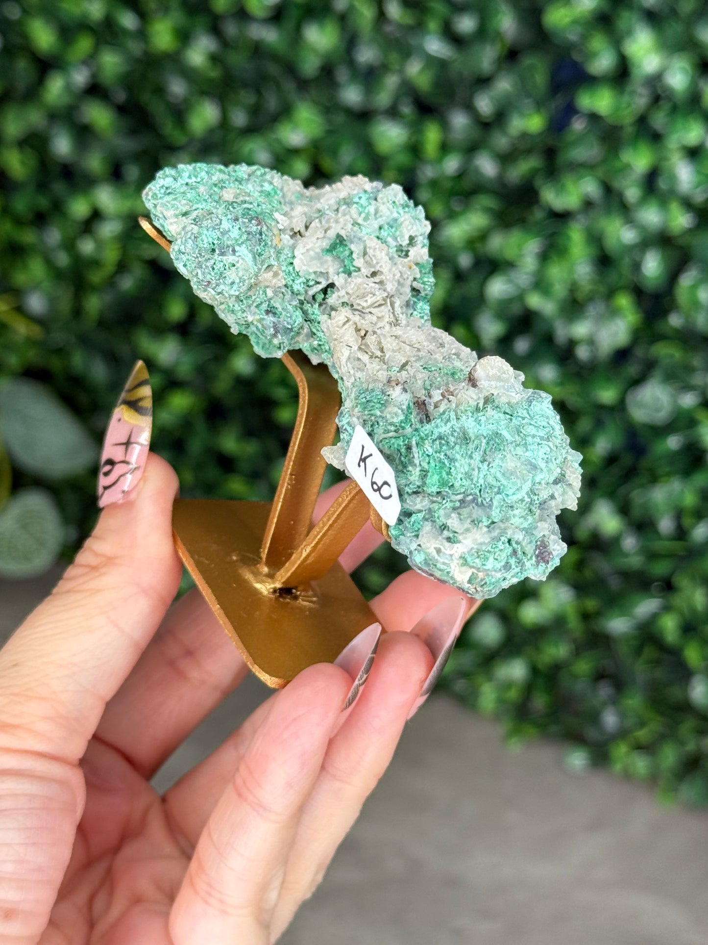 Chrysocolla with Native Copper in Chalcedony K