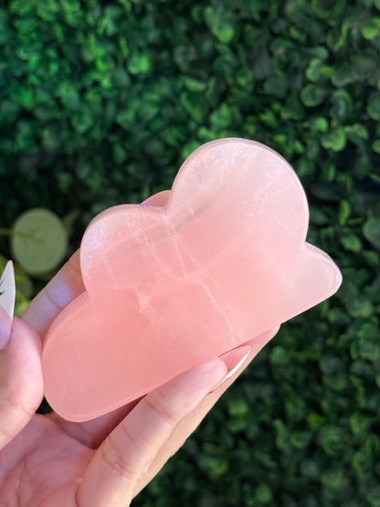 Pink Mangano Calcite Cloud Crystal Carvings