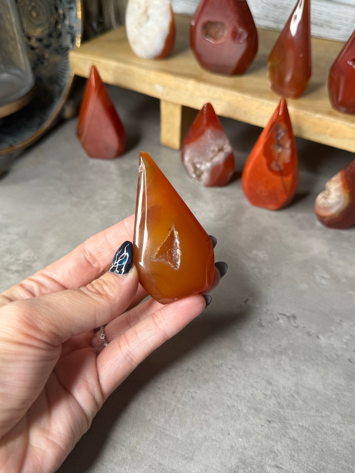 Carnelian Crystal Standing Teardrops