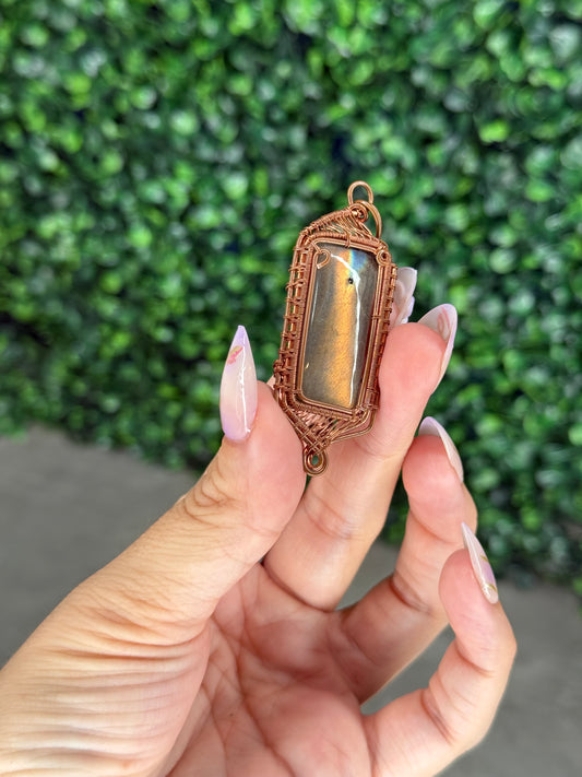Wire Wrapped Labradorite Pendant from Indonesia