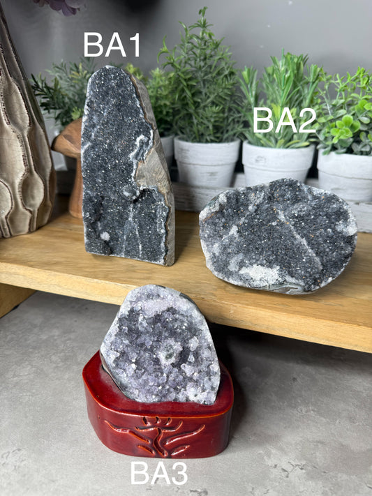 Black Amethyst Crystal Cut Bases