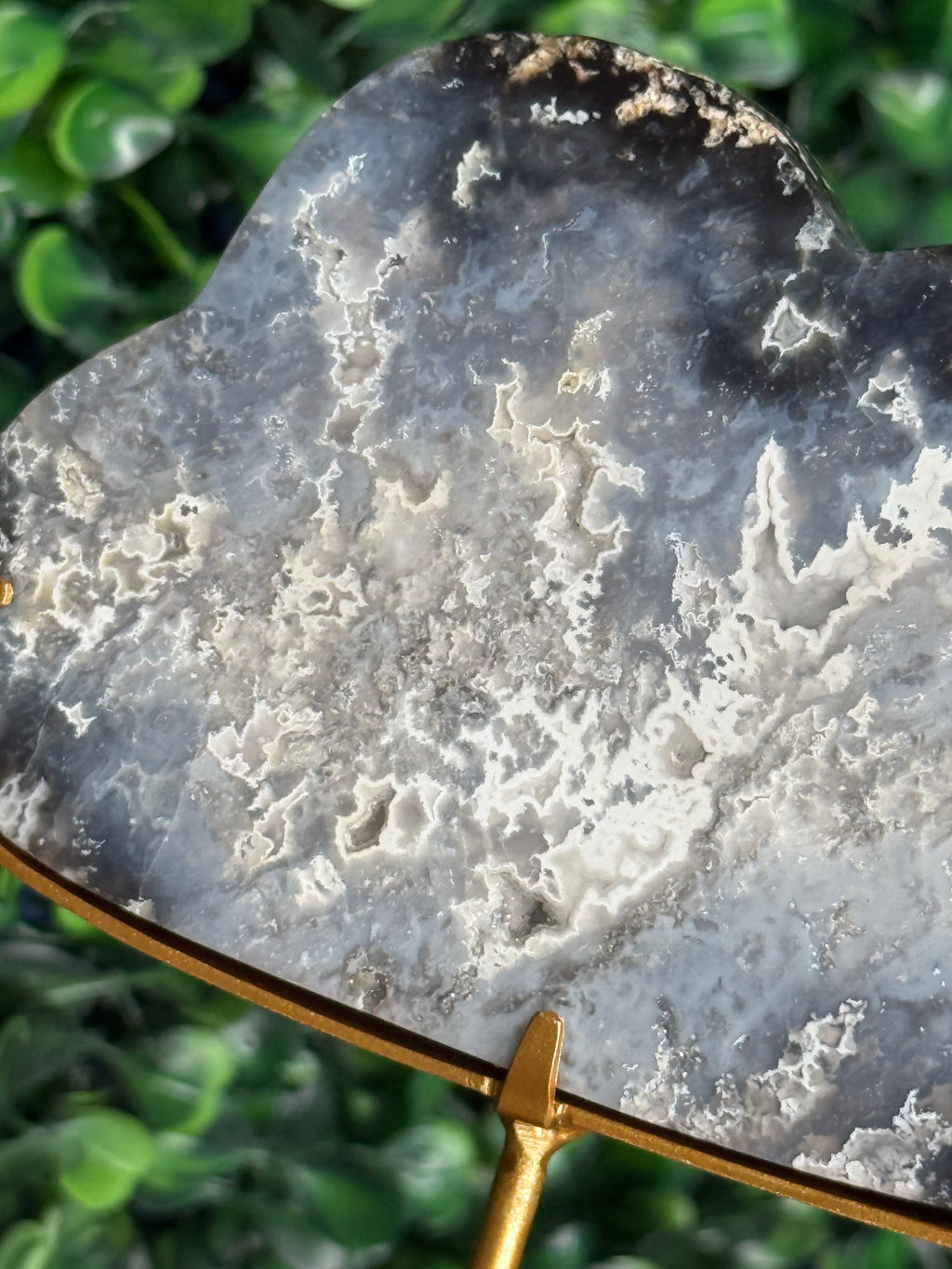 Blue Plume Agate Cloud Crystal Carving from Indonesia X
