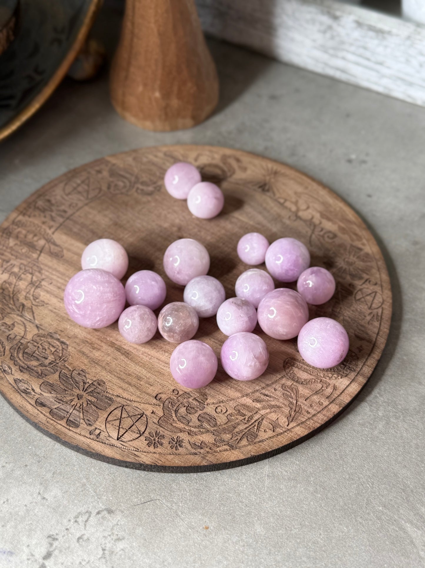 Kunzite Mini Crystal Spheres