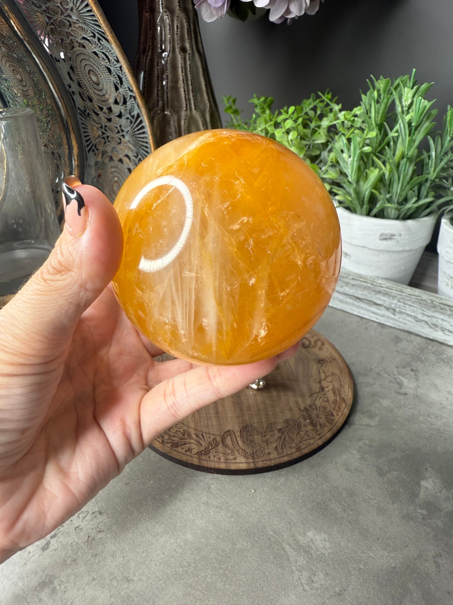 Starlight Golden Healer Quartz Crystal Sphere - Six Star Asterism - 309g