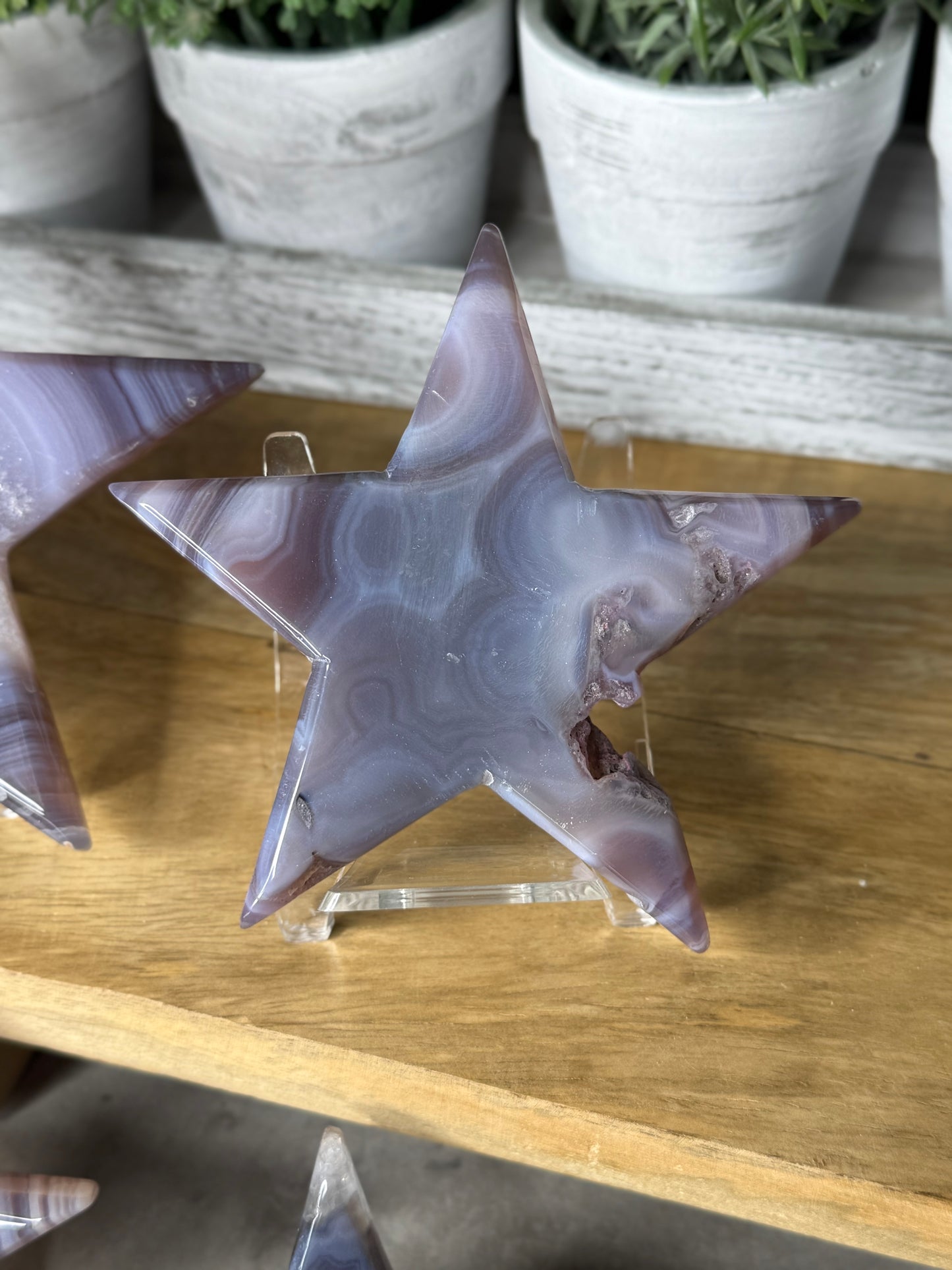 Purple Agate Druzy Crystal Stars